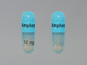 Adderall Xr: Esto es un Cápsula Er 24 Hr imprimido con M. Amphet Salts en la parte delantera, 10 mg en la parte posterior, y es fabricado por None.