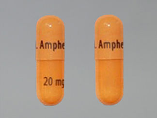 This is a Capsule Er 24 Hr imprinted with M. Amphet Salts on the front, 20 mg on the back.