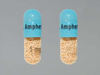 Esto es un Cápsula LP 24 Hr imprimido con M. Amphet Salts en la parte delantera, 5 mg en la parte posterior, y es fabricado por None.