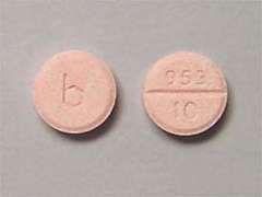This is a pink round Tablet imprinted with b on the front, 953  10 on the back, and is manufactured by TEVA USA.