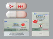 Claravis: This is a light gray oblong Capsule imprinted with barr on the front, 934 on the back, and is manufactured by TEVA USA.