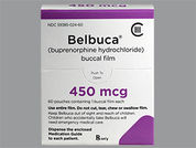 Belbuca: This is a Film Medicated imprinted with E4 on the front, nothing on the back.