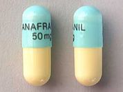 Anafranil: This is a Capsule imprinted with ANAFRANIL  50 mg on the front, nothing on the back.