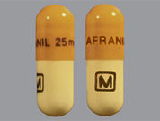 Anafranil: Esto es un Cápsula imprimido con ANAFRANIL 25 mg en la parte delantera, M en la parte posterior, y es fabricado por None.