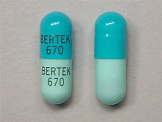 This is a Capsule imprinted with BERTEK  670 on the front, BERTEK  670 on the back.