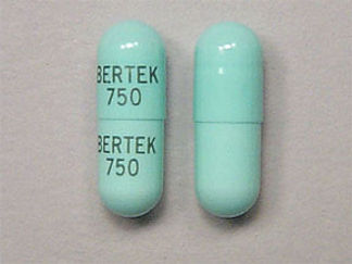 This is a Capsule imprinted with BERTEK  750 on the front, BERTEK  750 on the back.