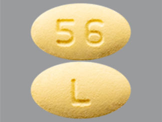This is a Tablet imprinted with 56 on the front, L on the back.
