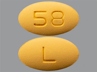 This is a Tablet imprinted with 58 on the front, L on the back.