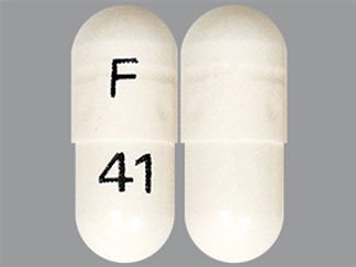 This is a Capsule imprinted with F on the front, 41 on the back.