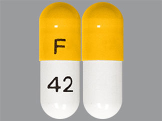 This is a Capsule imprinted with F on the front, 42 on the back.