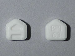 This is a white five-sided Tablet imprinted with A on the front, BPI  63 on the back, and is manufactured by BAUSCH HEALTH U.