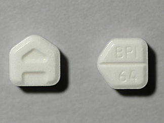 This is a Tablet imprinted with A on the front, BPI  64 on the back.