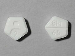 This is a Tablet imprinted with A  2 on the front, BPI  65 on the back.