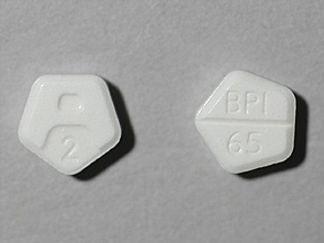 This is a Tablet imprinted with A  2 on the front, BPI  65 on the back.