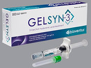 Gelsyn-3: Esto es un Jeringa imprimido con nada en la parte delantera, nada en la parte posterior, y es fabricado por None.