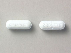 Esto es un Tableta azul claro oblongo imprimido con BETAPACE en la parte delantera, 240 MG en la parte posterior, y es fabricado por BAYER,PHARM DIV.