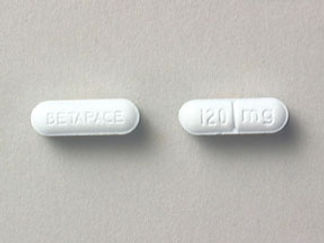 This is a Tablet imprinted with BETAPACE on the front, 120  mg on the back.