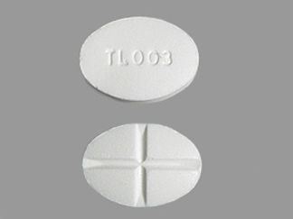 This is a Tablet imprinted with TL 003 on the front, nothing on the back.