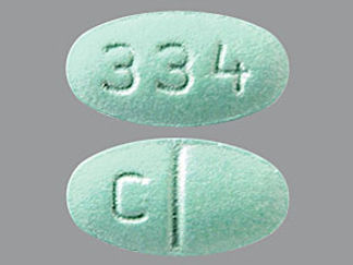 This is a Tablet imprinted with C on the front, 334 on the back.