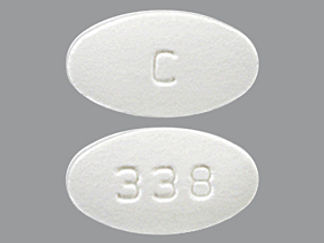 This is a Tablet imprinted with C on the front, 338 on the back.