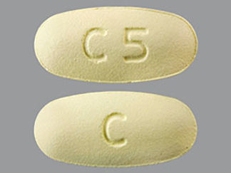 This is a Tablet imprinted with C5 on the front, C on the back.