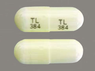 This is a Capsule imprinted with TL  384 on the front, TL  384 on the back.