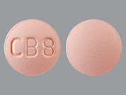 Zolmitriptan: This is a light pink round Tablet imprinted with CB8 on the front, nothing on the back, and is manufactured by JUBILANT CADIST.
