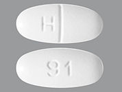 Levetiracetam: This is a Tablet imprinted with H on the front, 91 on the back.