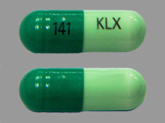 This is a Capsule imprinted with KLX on the front, 141 on the back.