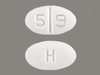 This is a Tablet imprinted with 5 9 on the front, H on the back.