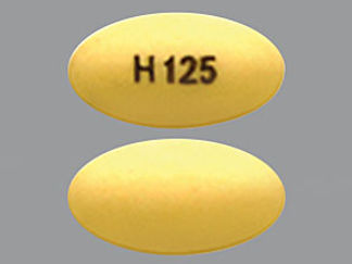 This is a Tablet Dr imprinted with H125 on the front, nothing on the back.