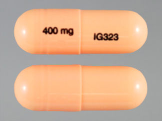 This is a Capsule imprinted with 400 mg on the front, IG323 on the back.