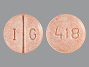 Lisinopril: This is a Tablet imprinted with I G on the front, 418 on the back.