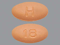 Esto es un Tableta color café oval imprimido con H en la parte delantera, 18 en la parte posterior, y es fabricado por CAMBER PHARMACE.