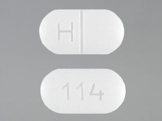 This is a Tablet imprinted with H on the front, 114 on the back.