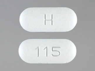 This is a Tablet imprinted with H on the front, 115 on the back.