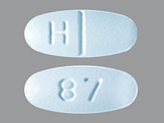 This is a Tablet imprinted with H on the front, 87 on the back.