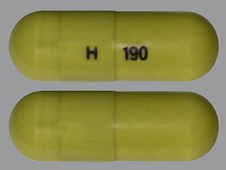Esto es un Cápsula Dr imprimido con H en la parte delantera, 190 en la parte posterior, y es fabricado por None.