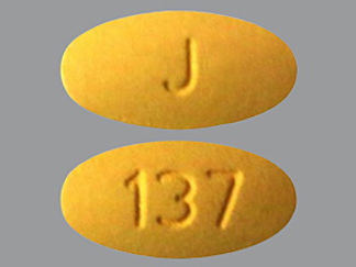 This is a Tablet imprinted with J on the front, 137 on the back.