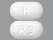 Ritonavir: This is a Tablet imprinted with H on the front, R9 on the back.
