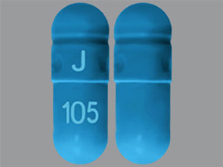 This is a Capsule Er 24 Hr imprinted with J on the front, 105 on the back.