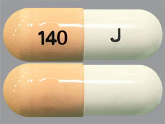 This is a Capsule imprinted with 140 on the front, J on the back.