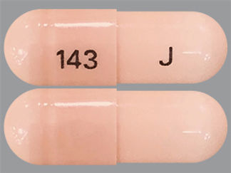 This is a Capsule imprinted with 143 on the front, J on the back.