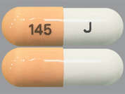 Pregabalin: This is a light peach oblong Capsule imprinted with 145 on the front, J on the back, and is manufactured by NORTHSTAR RX LL.