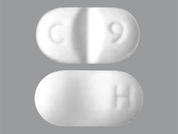 Clobazam: This is a Tablet imprinted with C 9 on the front, H on the back.