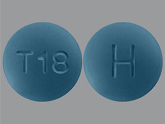 This is a Tablet imprinted with T18 on the front, H on the back.