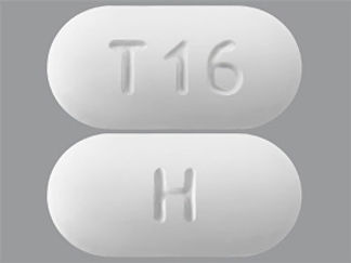 This is a Tablet imprinted with T16 on the front, H on the back.