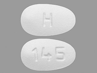 This is a Tablet imprinted with H on the front, 145 on the back.
