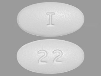 This is a Tablet imprinted with I on the front, 22 on the back.