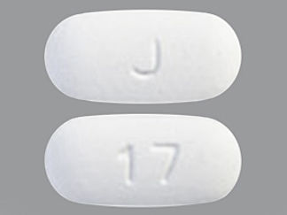 This is a Tablet imprinted with 17 on the front, J on the back.